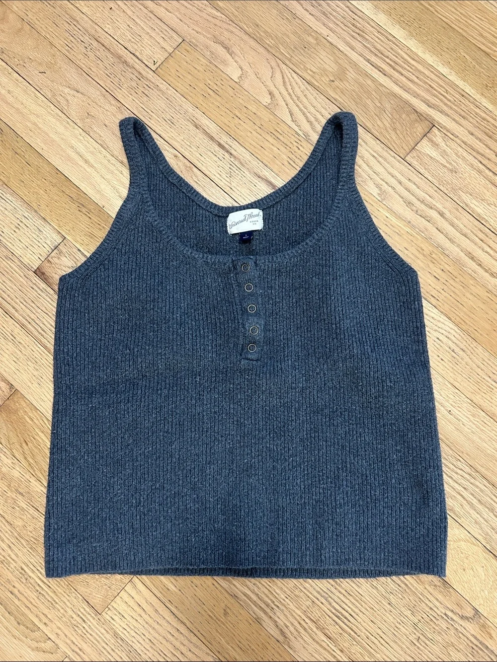 Universal Thread Grey Ribbed Tank Top Sweater - Picture 1 of 3